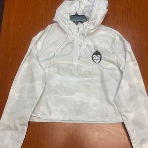 Women crop windbreaker hoodie